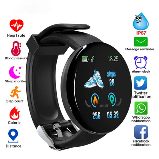 New Sports Smart Watch for Men Women Bluetooth Fitness Tracker Bracelet Heart Rate Blood Pressure for Android iOS Kid Smartwatch