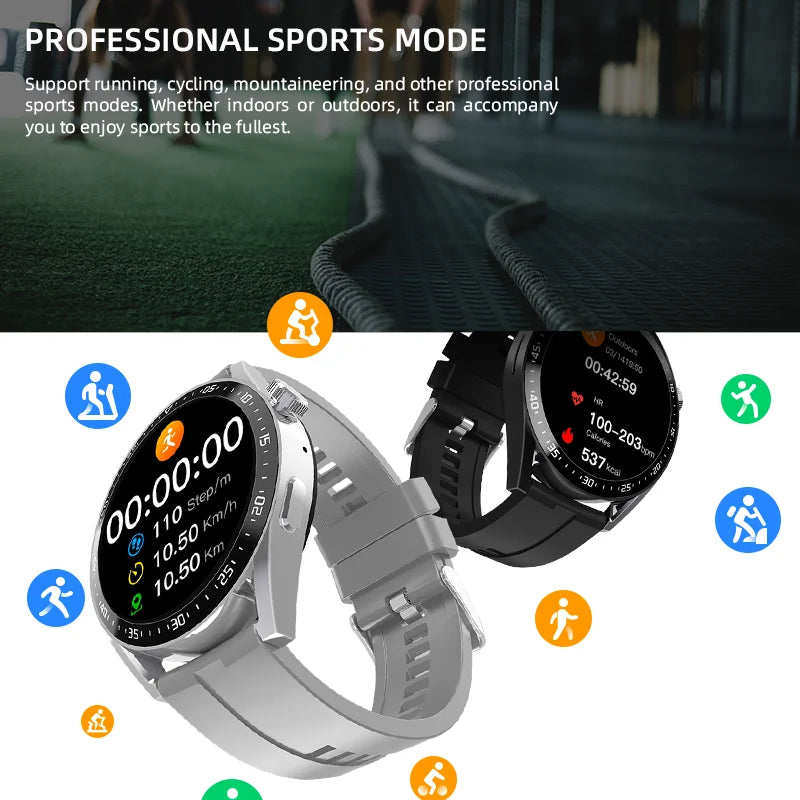 2024 Smart Watch Full Screen NFC Bluetooth Call Heart Rate Monitor Sport Wireless Charger Men Women Smartwatch for iOS Android