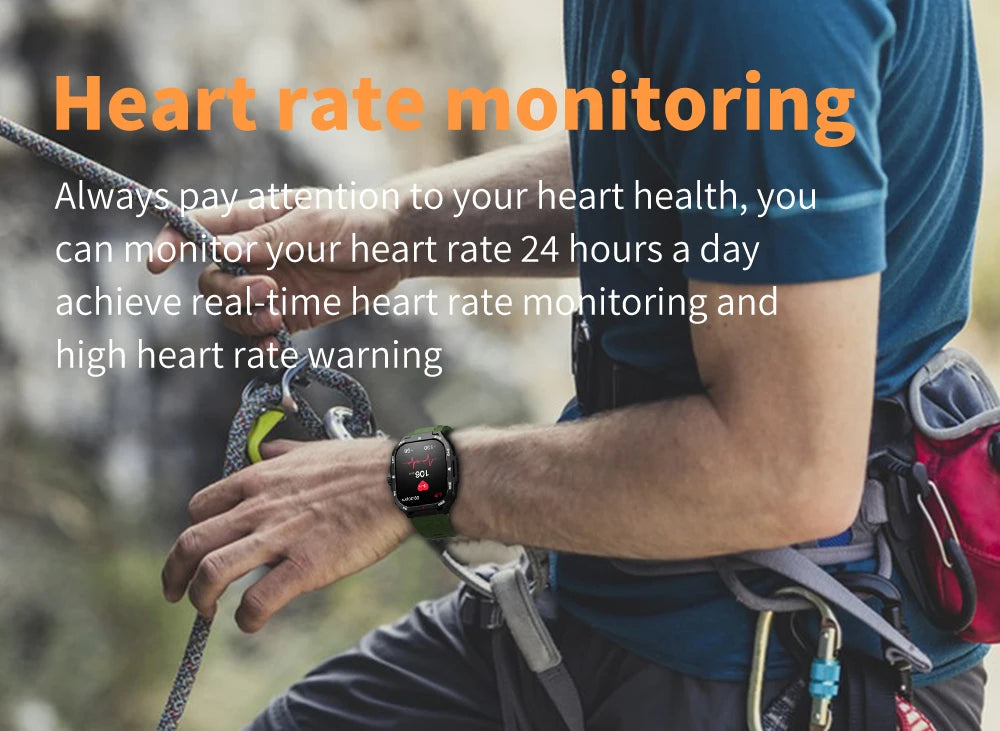 2024 Fashion 2.01" Outdoor Sports Fitness Men Heart Rate Health Smart Watches Compass Bluetooth Call Music Waterproof Smartwatch