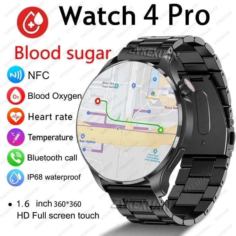 2024 New For Huawei GT4Pro Smart Watch Men IP68 NFC GPS Tracker AMOLED 360*360 HD Screen Heart Rate Bluetooth Call SmartWatch