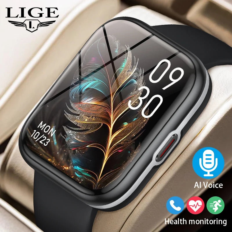 LIGE 2024 Smart Watch Waterproof Men Women Bluetooth Call Smartwatch Heart Rate Sports Fitness Tracker Watch For Android IOS NFC