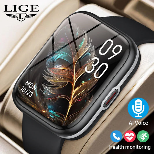 LIGE 2024 Smart Watch Waterproof Men Women Bluetooth Call Smartwatch Heart Rate Sports Fitness Tracker Watch For Android IOS NFC