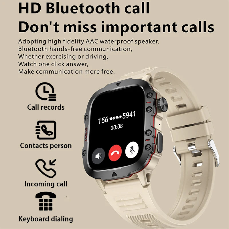 2024 NEW Bluetooth Calling Smart Watch Blood Pressure Health Breathing Exercise SmartWatches IP68 Waterproof AI Voice Men Watch