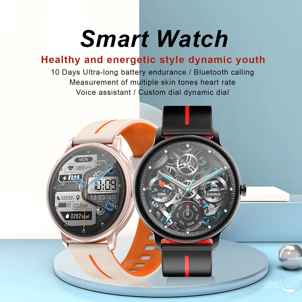 New 1.43" AMOLED Screen Blue Tooth Call Men Smartwatch Sports Fitness Heart Rate Waterproof Music Playing Women 2024 Smart Watch