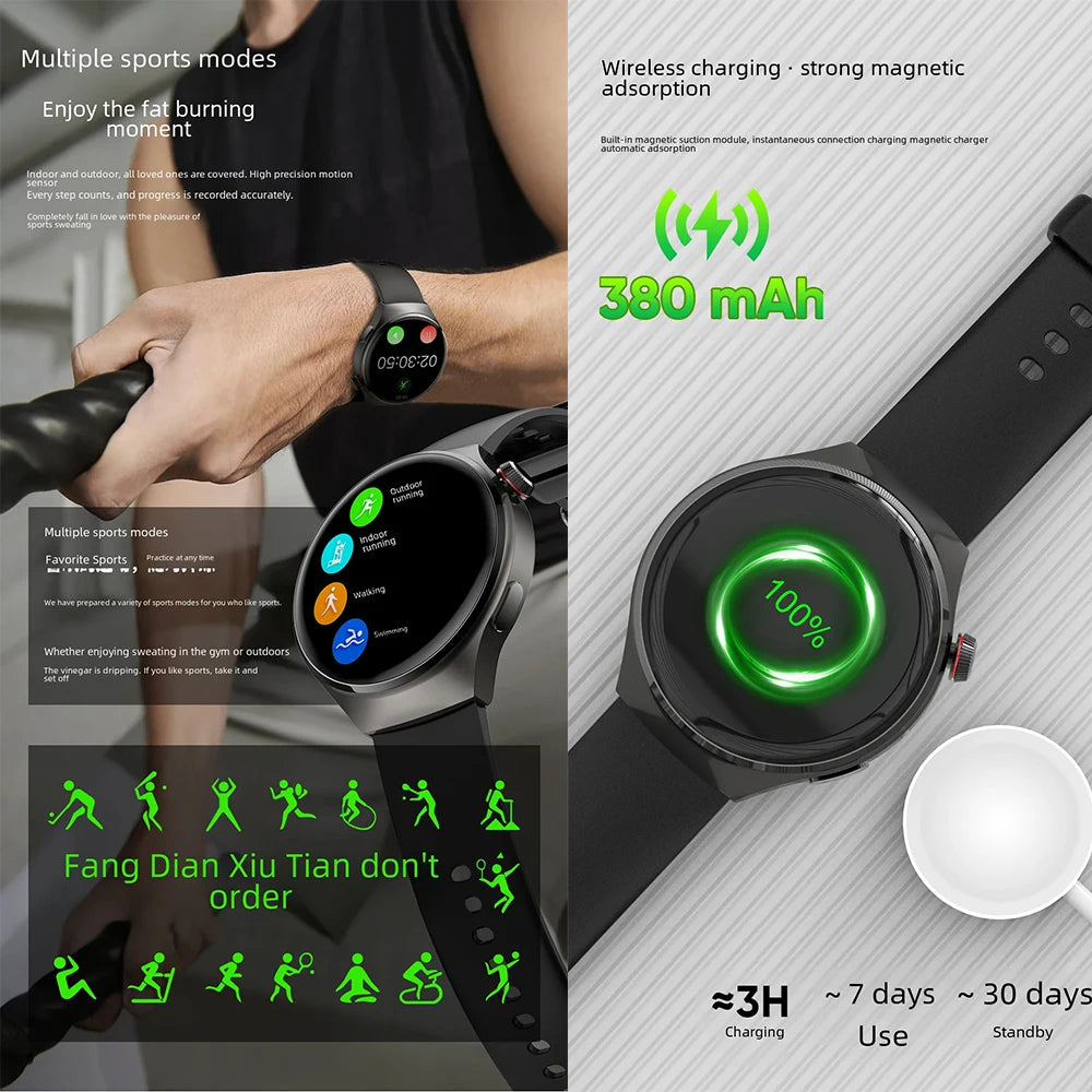 2024 New NFC Smart Watch MT26 AMOLED 1.43inc Bluetooth Call Heart Rate Health Monitoring Men's and Women's Outdoor Sports Watch