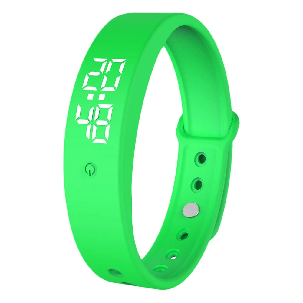 V9 LED Digital Smart Bracelet Clock Body Temperature Monitor Smart Band Wrist Watch Vibration Alarm Sports Wristband Smartband