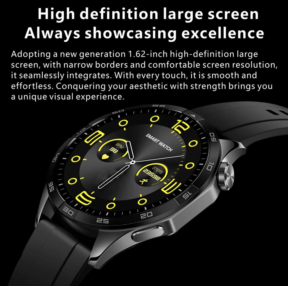 2024 New Blue Tooth Call Smart Watches Men 1.62'' HD Screen Compass Smartwatch NFC AI Voice Sports Fitness Waterproof Music