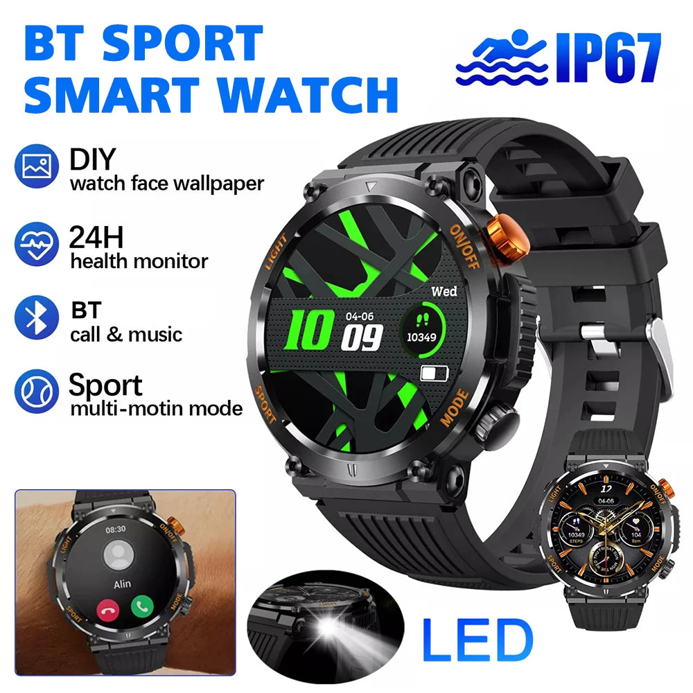 New Smart Watch Men For Android iOS IP67 Waterproof Sport Fitness Watch Bluetooth Call Heart Rate Health Monitor Smartwatch 2024