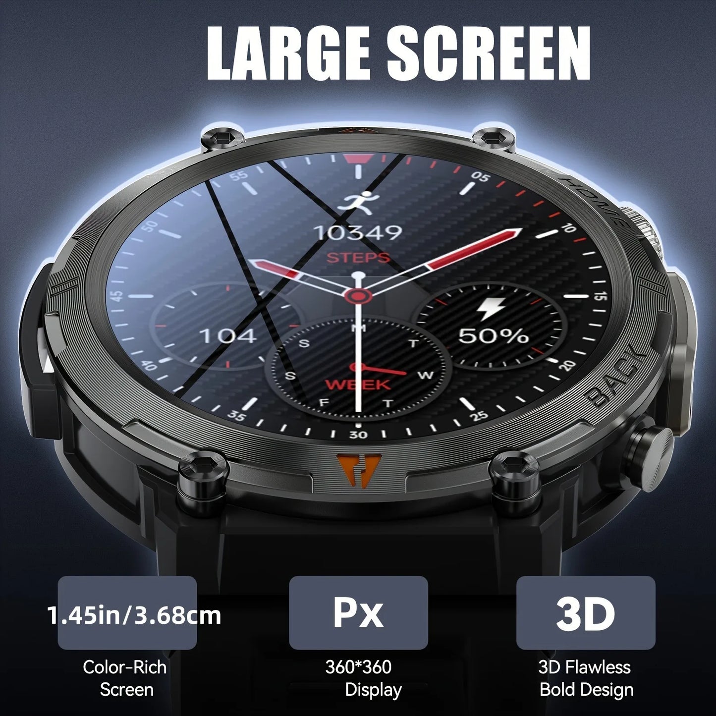 2024 Smart Watch Round AMOLED Smarthwhatch 3ATM Waterproof Original Design For Men Bluetooth With Flashlight 100+ Sports Modes