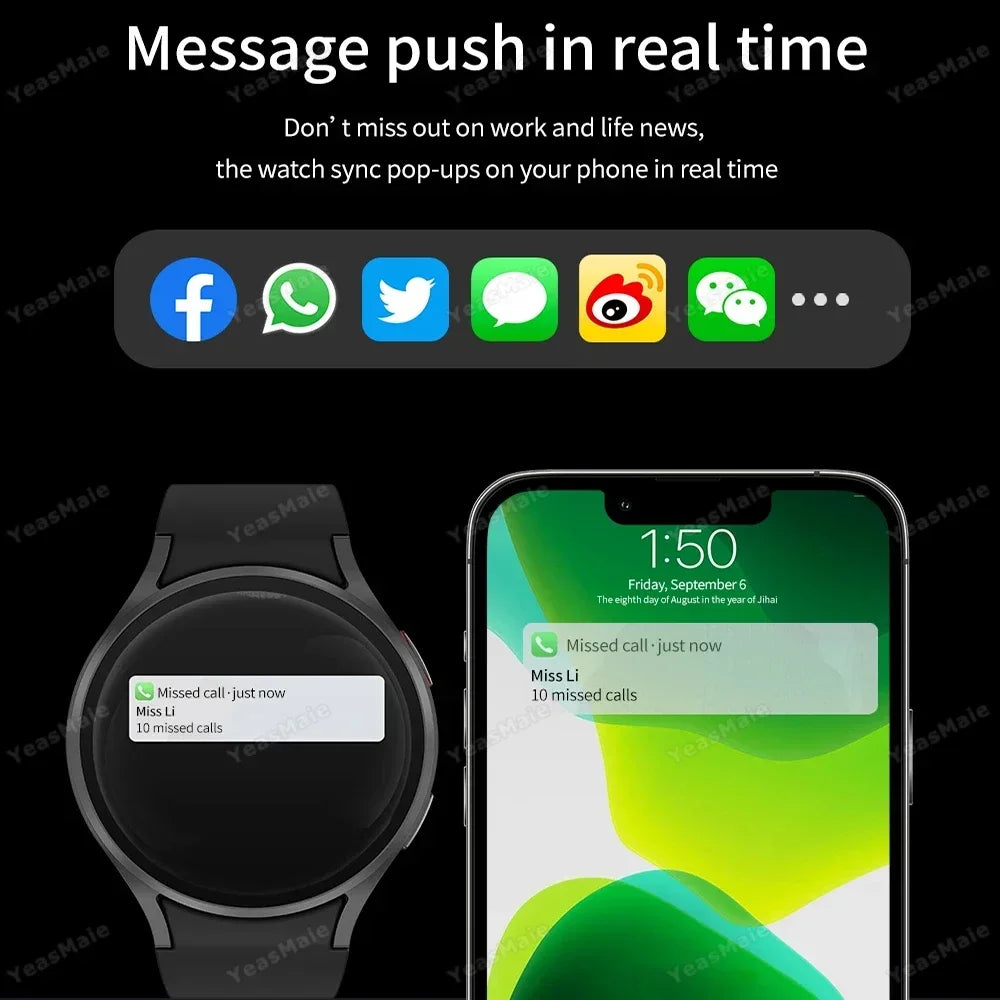 Xiaomi 2024 Galaxy 6 AMOLED Smart Watch Men Blood Glucose Bluetooth Call NFC GPS Tracker Waterproof Men Smart Watch