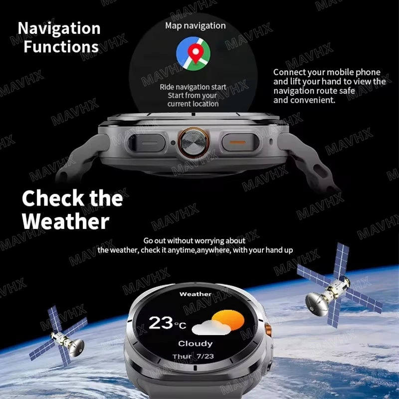 smart watch 2024 Watch7 Ultra 47mm smartwatch IP68 Waterproof Bluetooth Call Health Smartwatch for Men Women 1.43" AMOLED  SOS