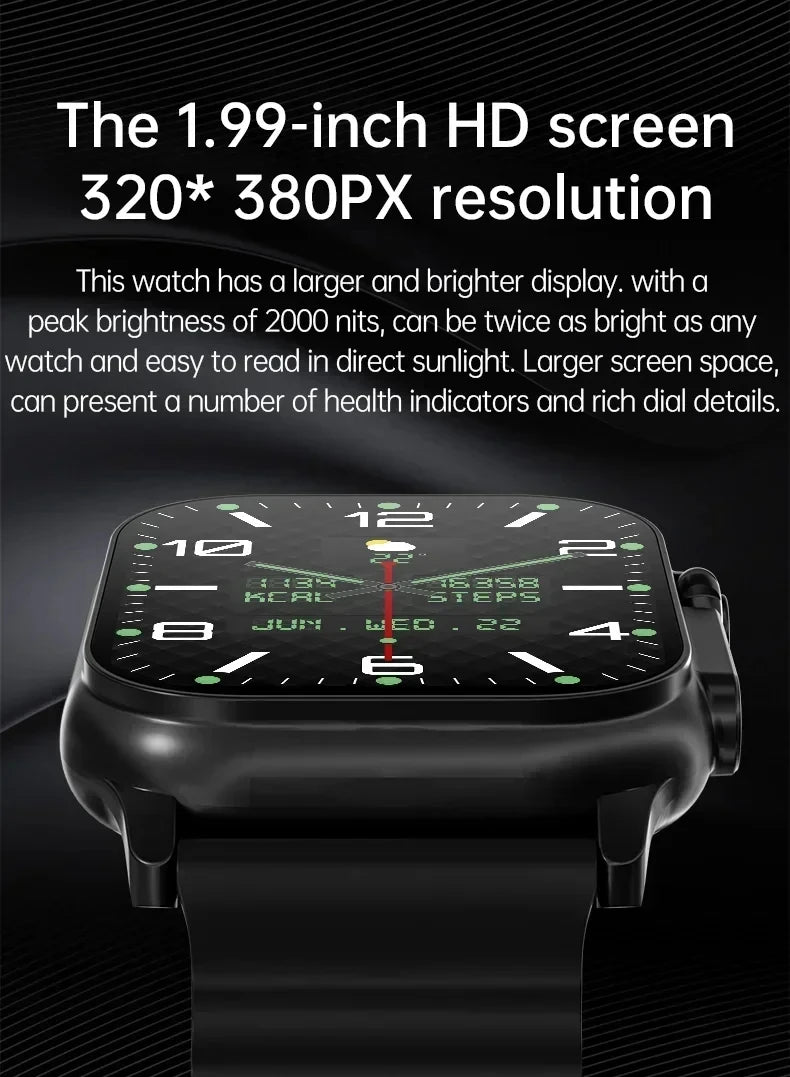 New Watch T10 U2 Smart Watch 49mm 2024 New NFC Men Women GPS Track Bluetooth Call BT Music Games Wireless Charging Smartwatch