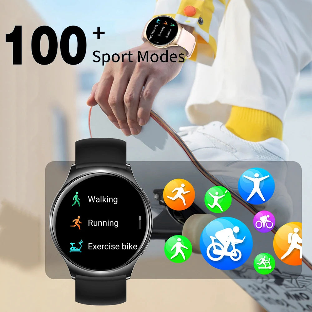 Men Women 1.43" AMOLED Screen Blue Tooth Call Smart Watch Heart Rate Waterproof 100+ Sport Modes Watches Music 2024 Smartwatch