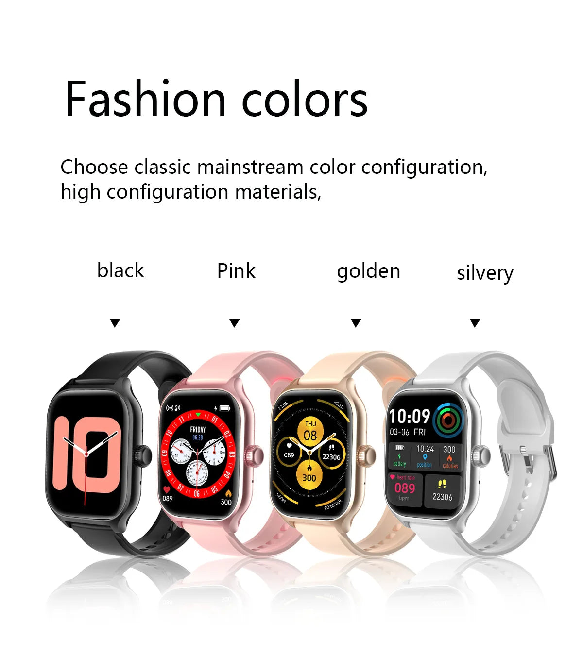 Smart Watch Men Women 1.75 Inch Touch Screen Sport Fitness Watch BT Call Digital Smartwatch Men Wristwatch Gift 2024 New