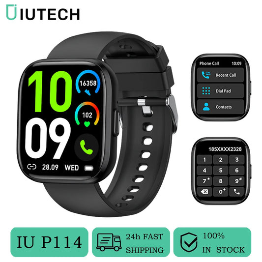 IUTECH P114 Smartwatch 2024 NEW 1.85"Touch Screen DIY Dial Watches Bluetooth Call Health Monitoring Smart Watch for Men Women