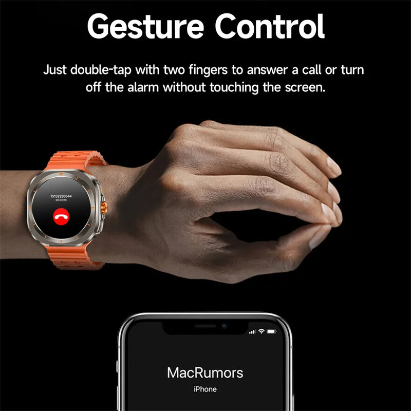 2024 New Galaxy Ultra 7 Smart Watch Men AMOLED Screen Sports Fitness Tracker Health Women Multi Function Smartwatch For Samsung