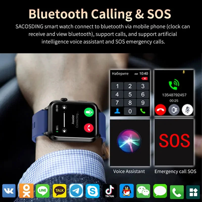 For Huawei 2024  ECG+PPG Bluetooth Call Smartwatch Blood Sugar Uric Acid Health Smart Watch Sports Smartwatch Men