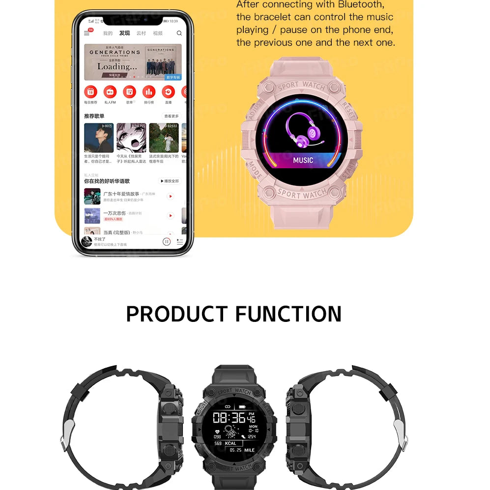 New Smart Watch Men Wome Touch Screen Sports Fitness Bracelets Wristwatch Waterproof Bluetooth Smartwatch FD68S For Android ios