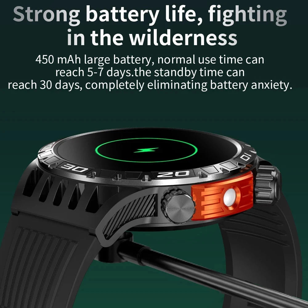 New Smart Watch Men With LED Flashlight Sports Fitness Watch IP68 Waterproof Health Monitoring Bluetooth Call Smartwatch 2024