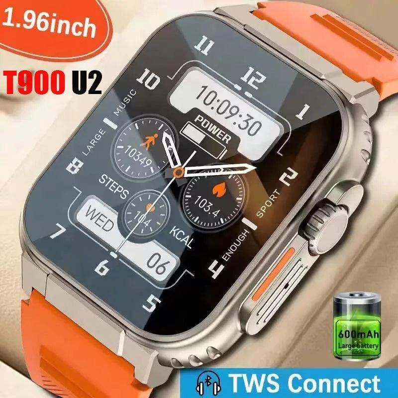 New Watch T900 U2 Smart Watch 49mm 2024 New NFC Men Women GPS Track Bluetooth Call BT Music Games Wireless Charging Smartwatch