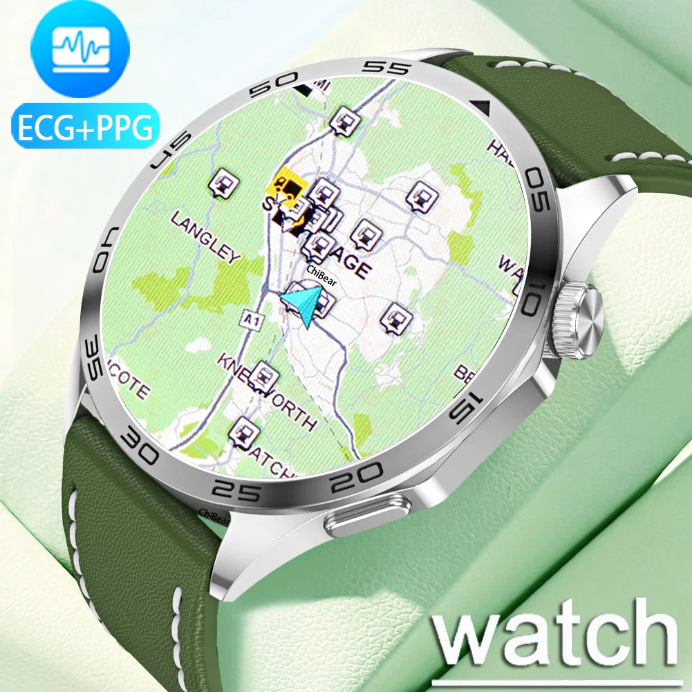 For Android IOS ECG Smart Watch Men Watch 4 Pro AMOLED HD Screen Bluetooth Call GPS Fitness tracker  ECG+PPG SmartWatch 2024 New