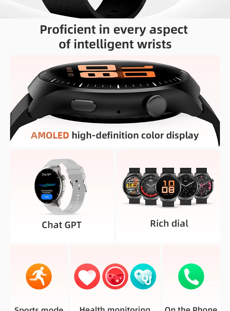 2024 New Best HD Screen Smart Watch Women Men Heart Rate Blood Oxygen Health Testing Bluetooth call Multifunctional SmartWatch