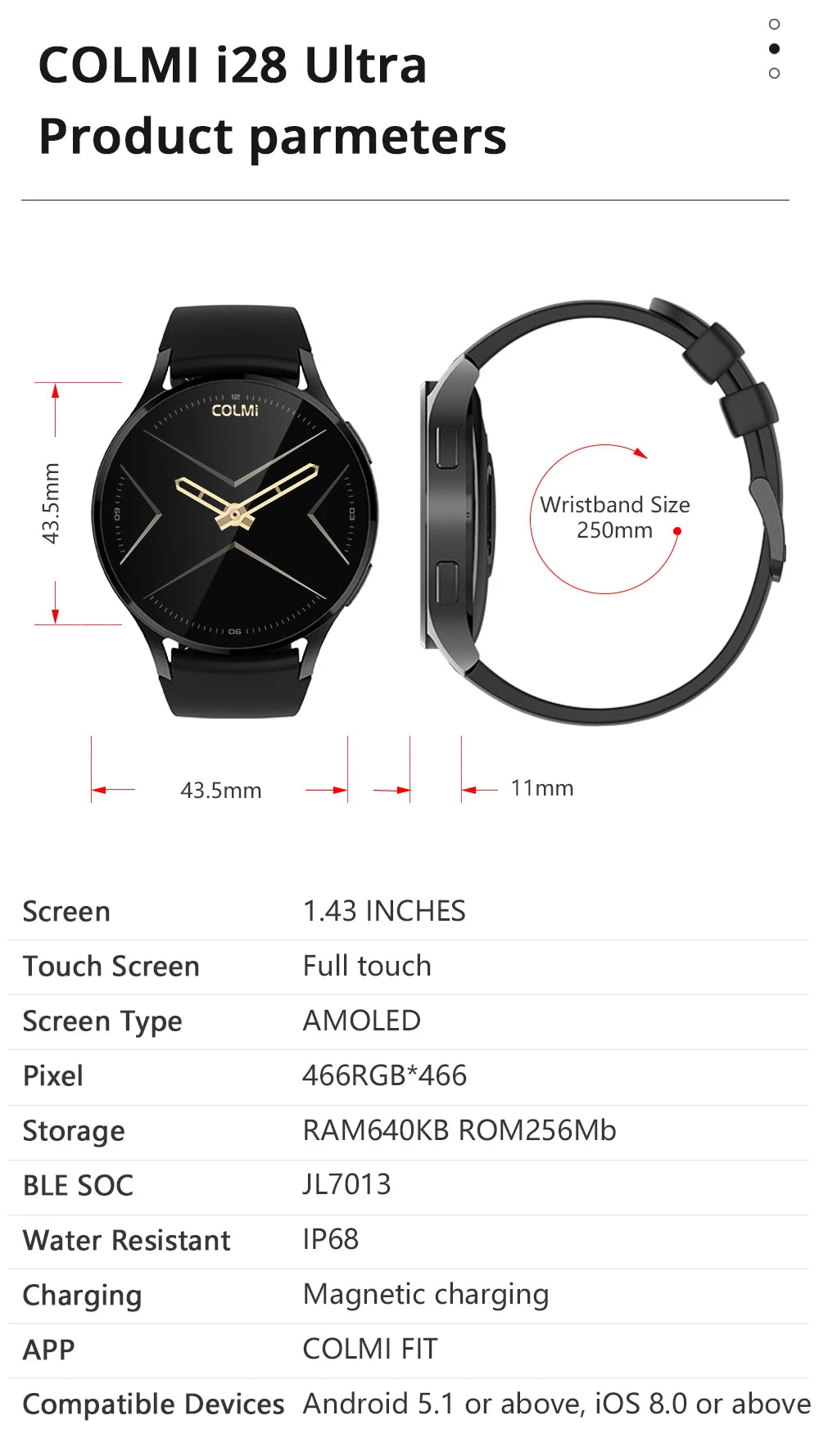 COLMI i28 Ultra AI Smartwatch AMOLED Display, Built-in AI Da-GPT, Muslim Prayer, Bluetooth Call Watch, Smartwatch For Men Women