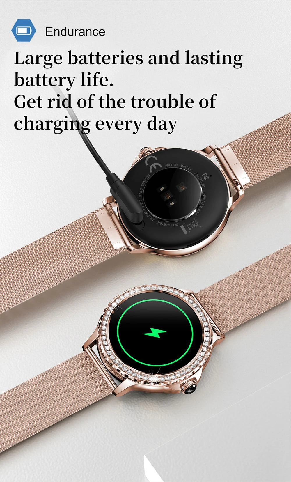 MEVADEN Rosegold Smart Watch For Lady Bluetooth Call 100+Sports Mode Fitness Women Smartwatch DIY Dials For IOS Android NX19