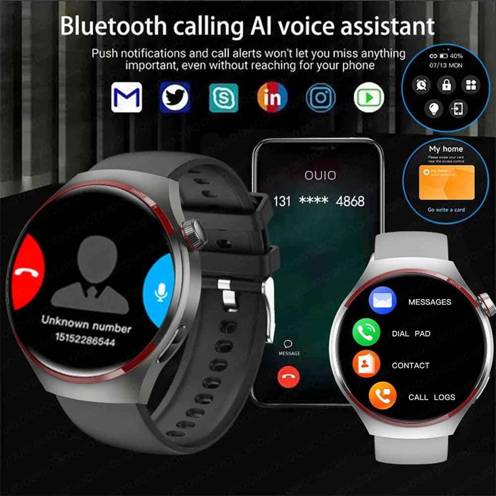 2024 New For HUAWEI Outdoor Sports Smart Watch Men AMOLED Screen NFC GPS Compass Heart rate Waterproof Bluetooth Call SmartWatch