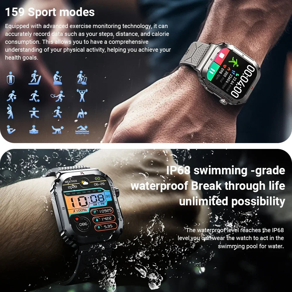 Zordai OD3 Smart Watch 2024 2.1Inch Screen Heart Rate Blood Pressure Bluetooth Call Professional Waterproof Smartwatch for Men