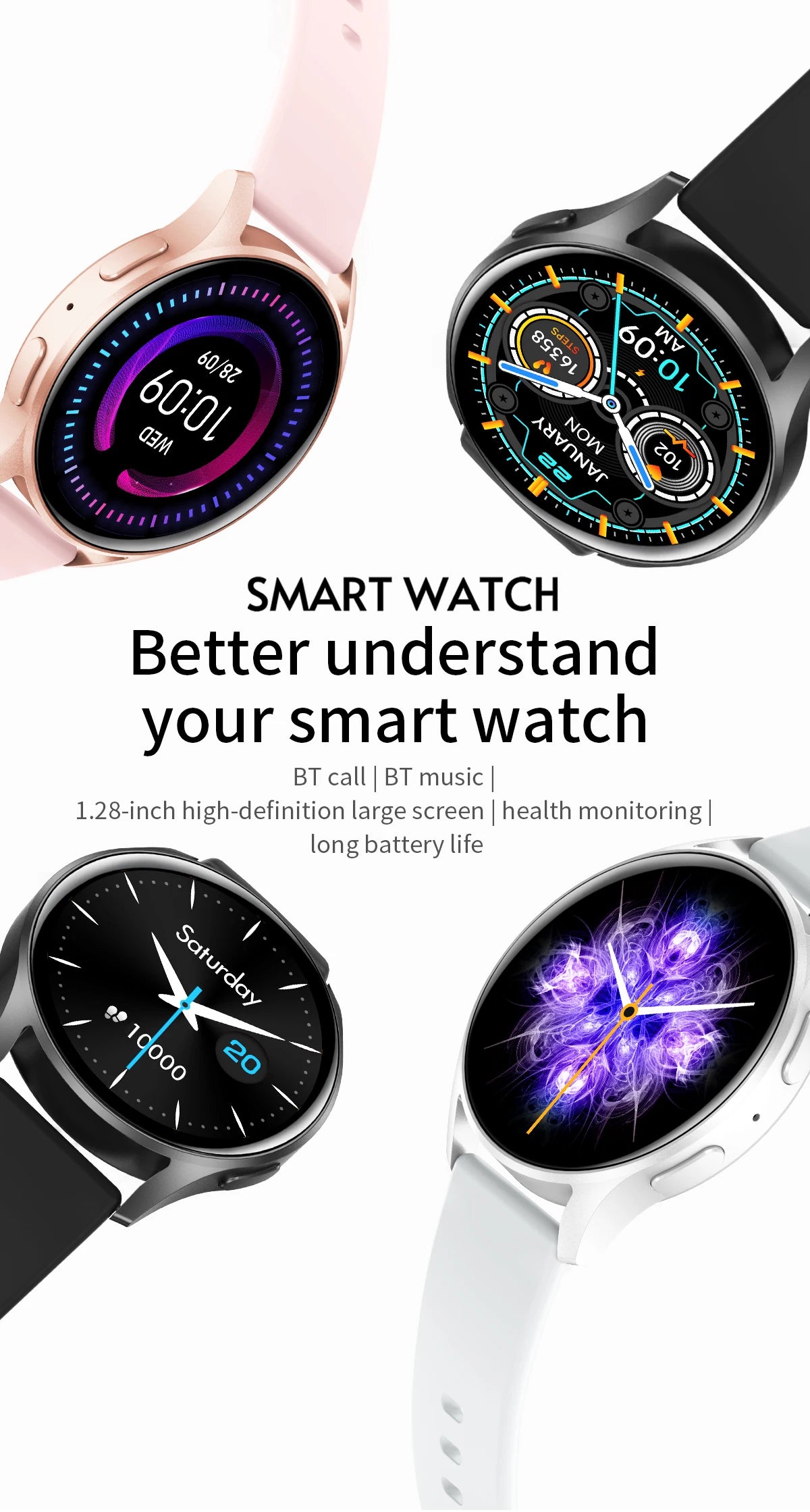 2024 Bluetooth Call Smart Watch Women  Blood Pressure GPS Motion Tracking Bracelet Fashion Waterproof Smartwatch For Men New+Box