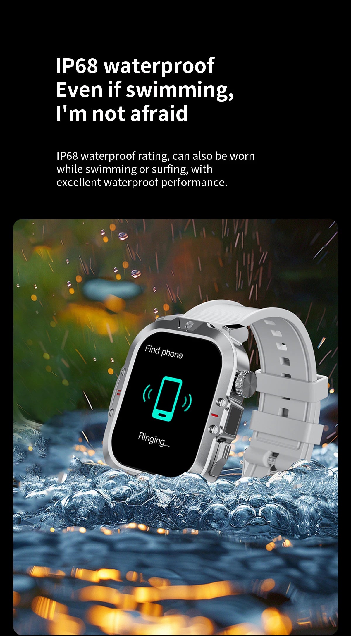 LIGE Military Smart Watch Men's Fitness Watches Waterproof 2.01'' AI Voice Bluetooth Call Flashlight Smartwatch 2024 For Xiaomi