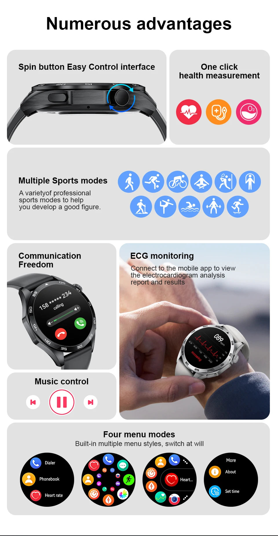 LIGE GT4 Pro Smart Watch Men ECG Health Monitoring Bluetooth Call Sports Fitness Tracker Music Smartwatch 2024 For Android IOS