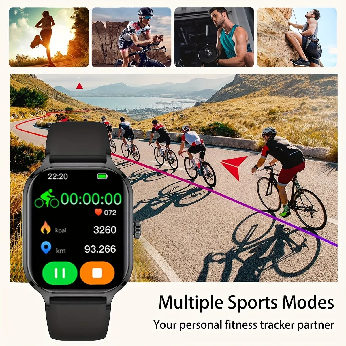 2024 Smartwatch For Men Women 2.01 inch Display Rotate Button Smarthwhatch Bluetooth Answer Call reloj hombre Sports Smart Watch