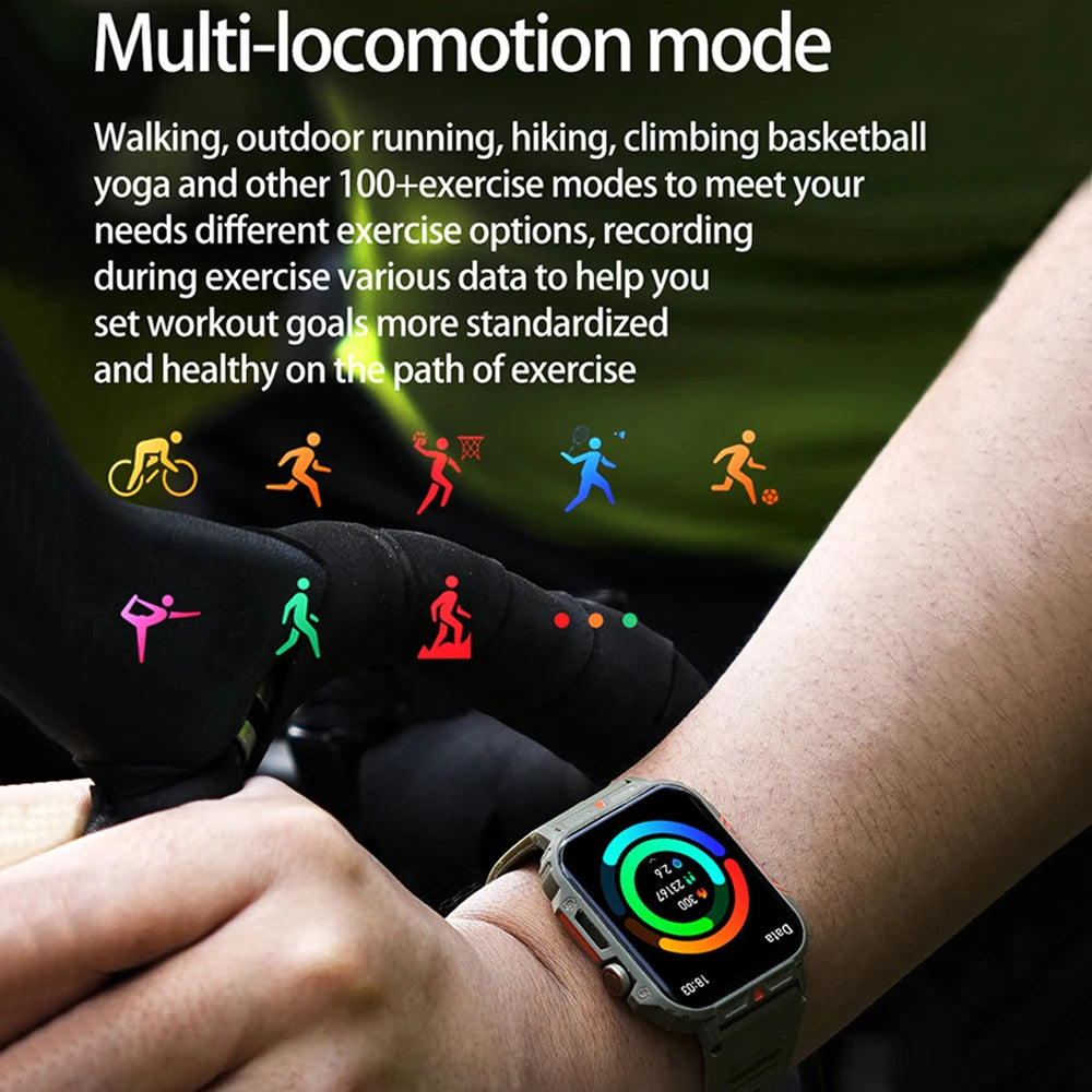 Outdoor Sports SmartWatch Men Bluetooth Call Smartwatch Health Monitoring IP68 Waterproof Fitness Tracker Smart Watch 2024 New