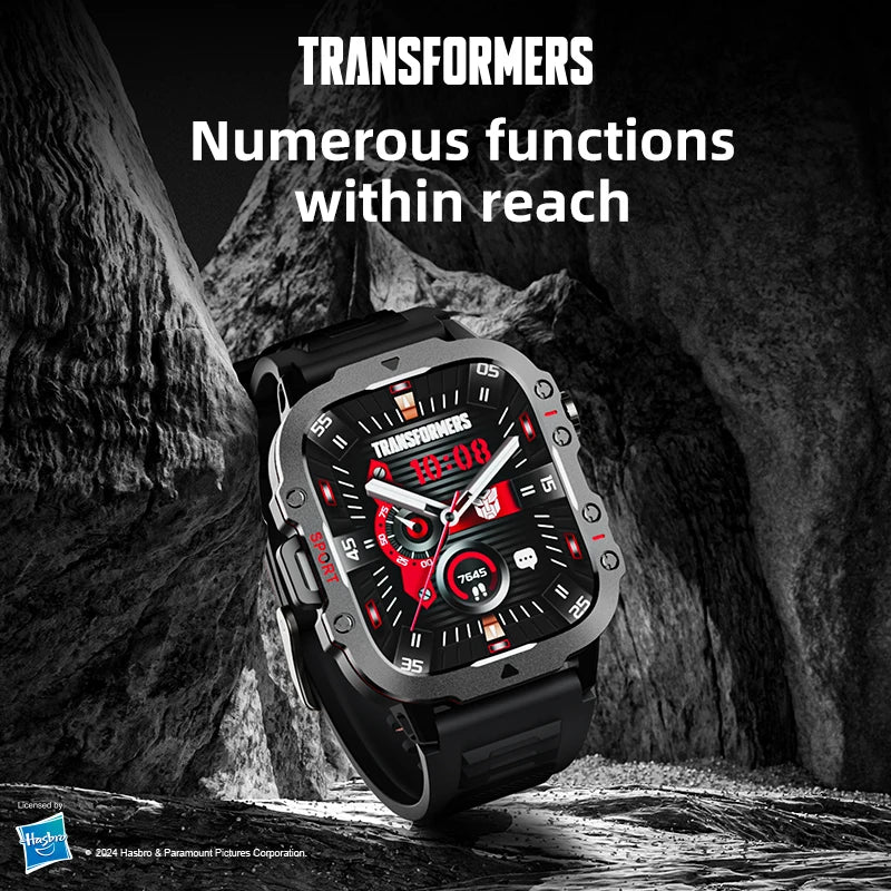 Transformers TF-H01 Smart Watch Multifunctional Sport Step Health Call Message Remind Smartwatch 2024 Alarm Clock Band Choice