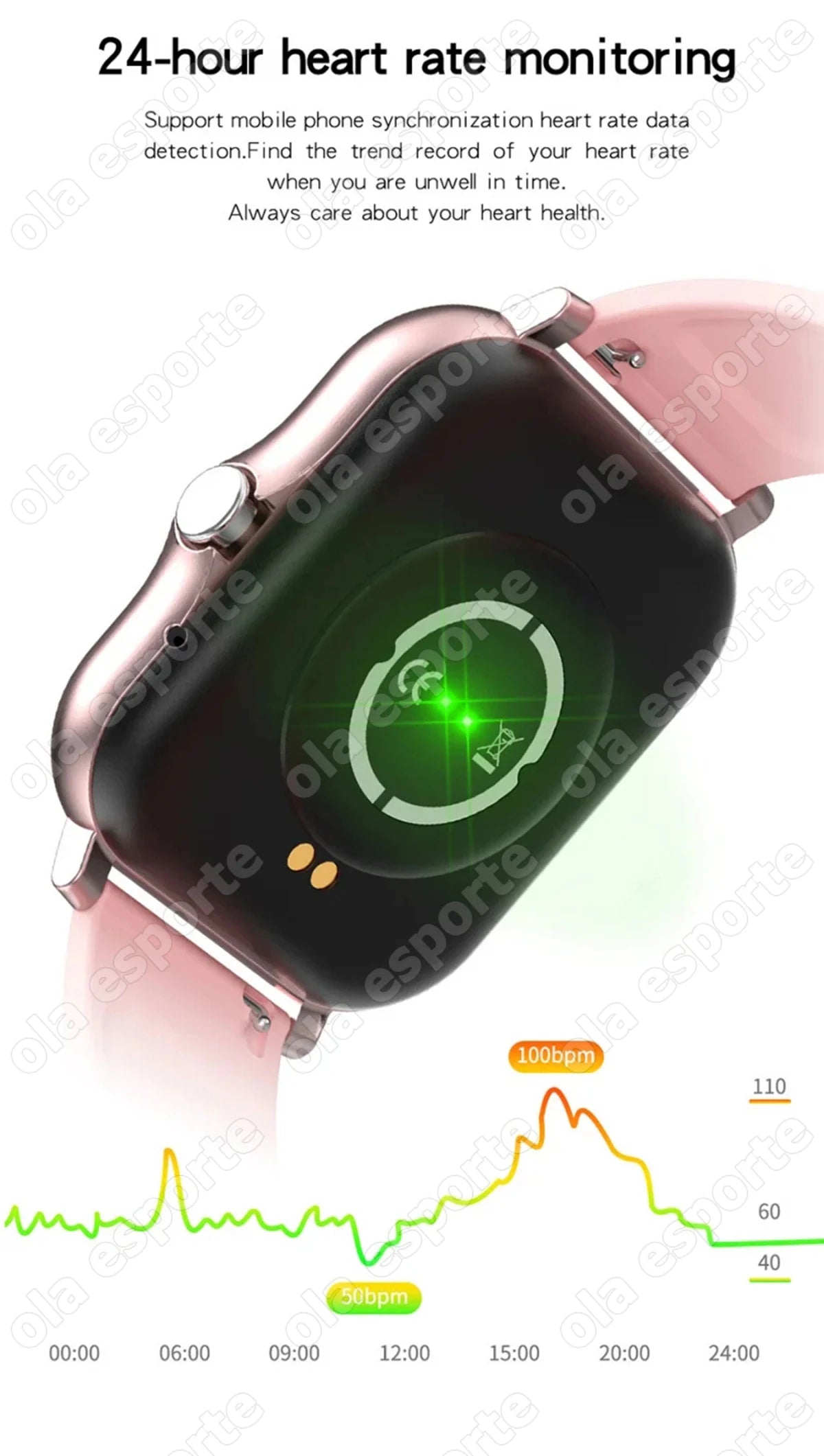 2024 New Smart Watch Android Phone 1.44'' Inch Color Screen Bluetooth Call Blood Oxygen/Pressure Monitoring SmartWatch Women Men