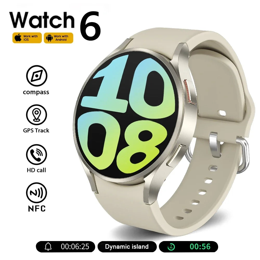 Zordai OD5 2024 New For Samsung Galaxy Watch 6 Classic Smart Watch Men Women Bluetooth Call HD Voice Call NFC GPS Sports Watches