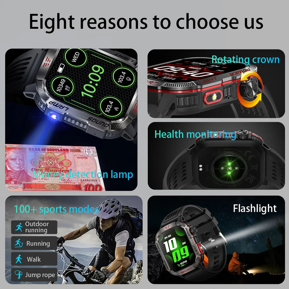 For Huawei Xiaomi 2.01 inch Smart Watch Men 2024 New 360*360 HD Screen Compass Bluetooth Call GPS IP68 Waterproof Smartwatch Man