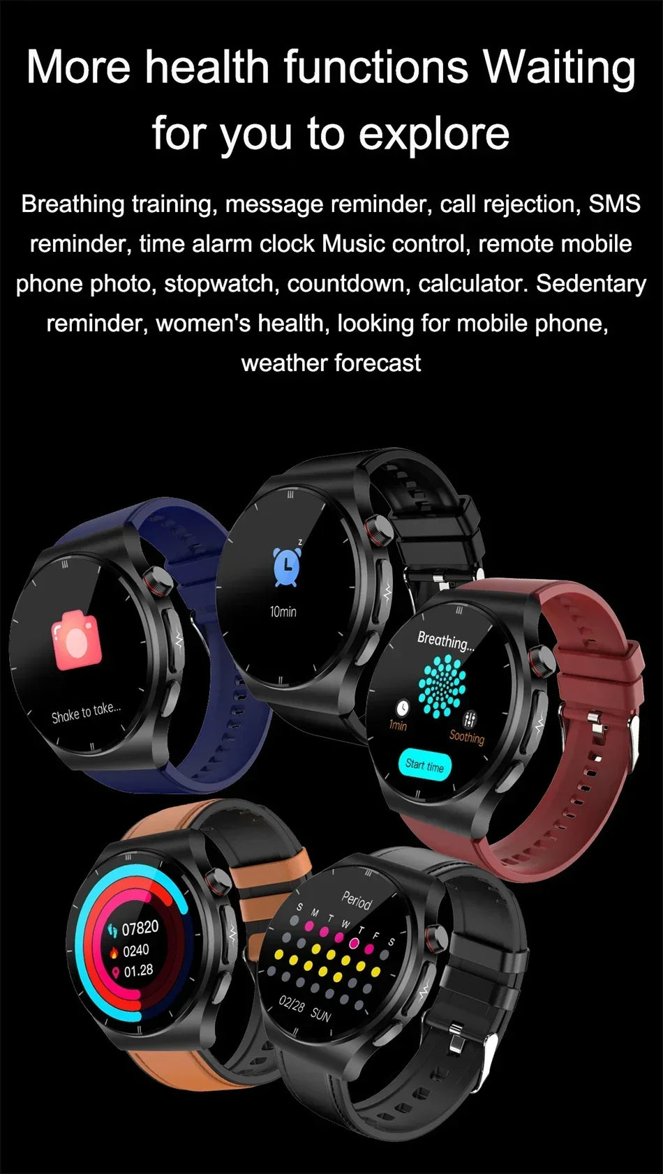 2024 New Medical Grade Bluetooth Call Smart Watch Men Blood Glucose Blood Fat Uric Acid ECG+PPG Monitoring Health Smartwatch Men