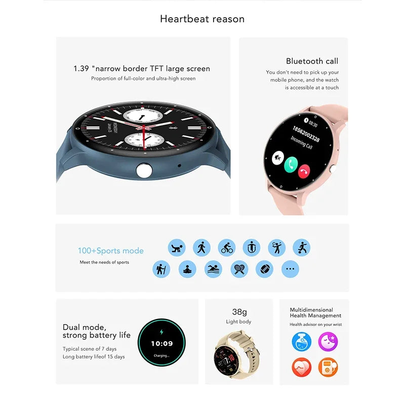 2024 VS05 Smartwatch Man Woman Gift Heart Rate Fitness Tracker Long Battery Life Bluetooth Call Waterproof Sports Smart Watches