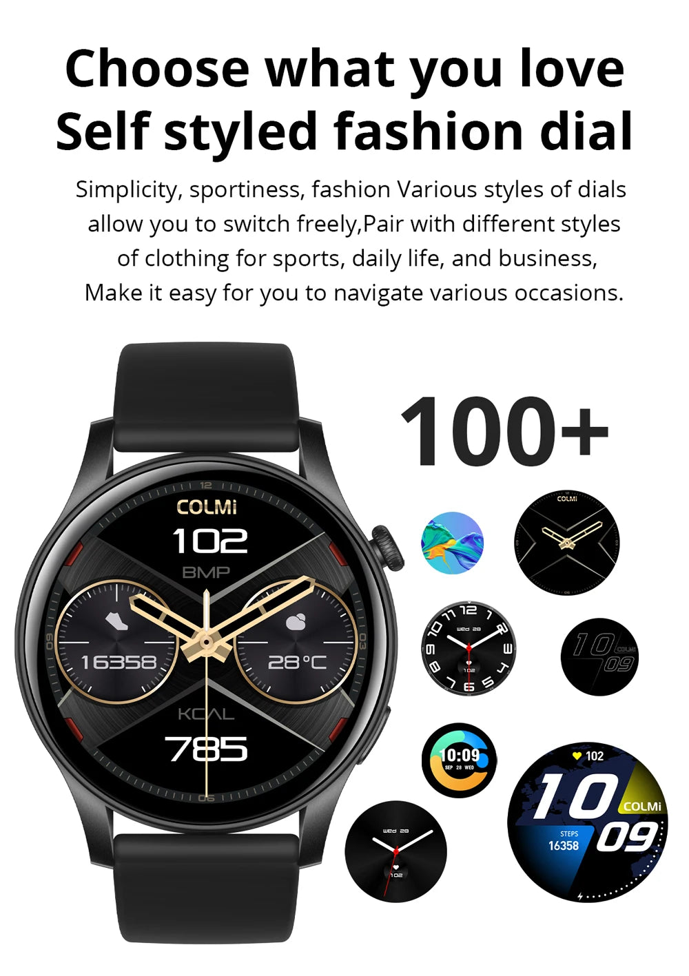 [2024 New] COLMI V73 Smartwatch AMOLED Display Bluetooth Calls Health Fitness Tracking Smart Watch for Men Women