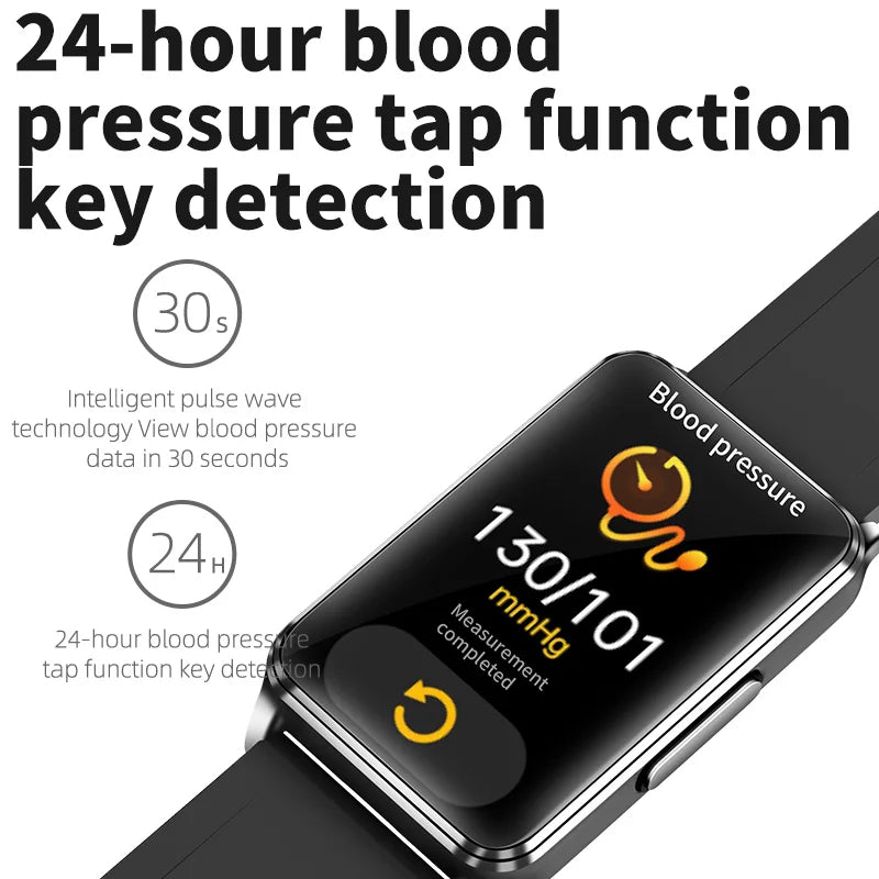 2024 Men 1.57" Health Monitor Smart Watch Blood Sugar Heart Rate Blood Pressure Temperature ECG HRV Waterproof Women Smartwatch