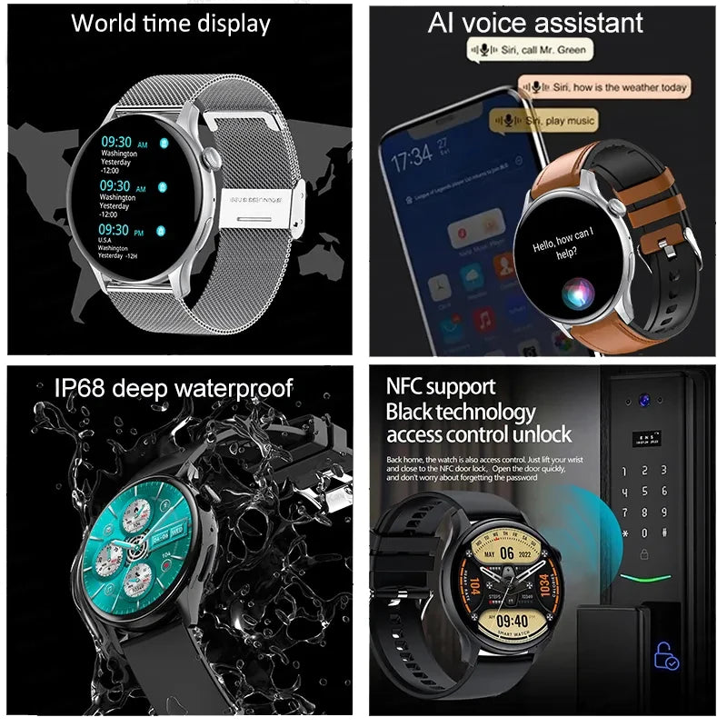 2024 Smartwatch Women 466*466 AMOLED 1.43" HD Screen Always Display Time Bluetooth Call IP67 Waterproof Sports Smart Watch Men