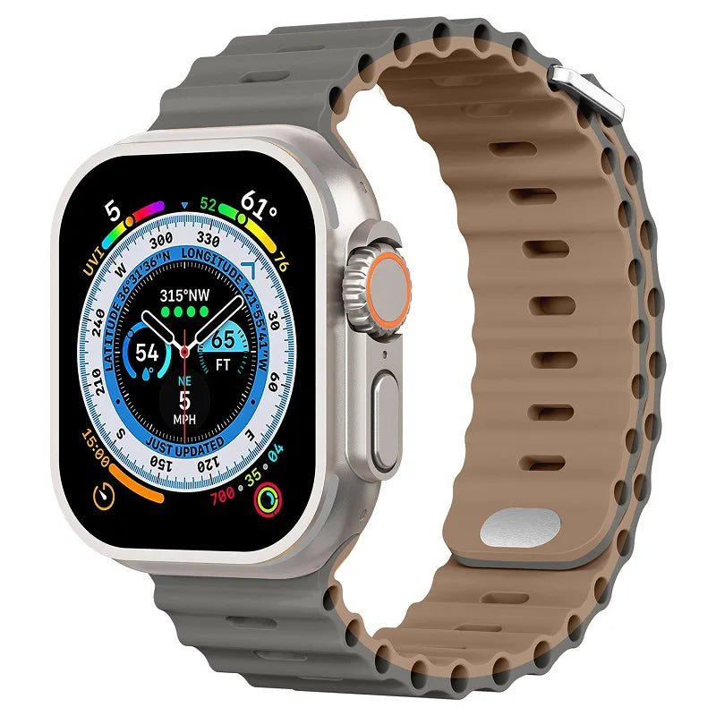 Ocean Strap for Apple Watch Ultra 2 Band 49mm Series 45mm 41mm 44mm 40mm 42mm 38mm Silicone Watchbands iWatch 9 8 7 6 5 4 3 SE2