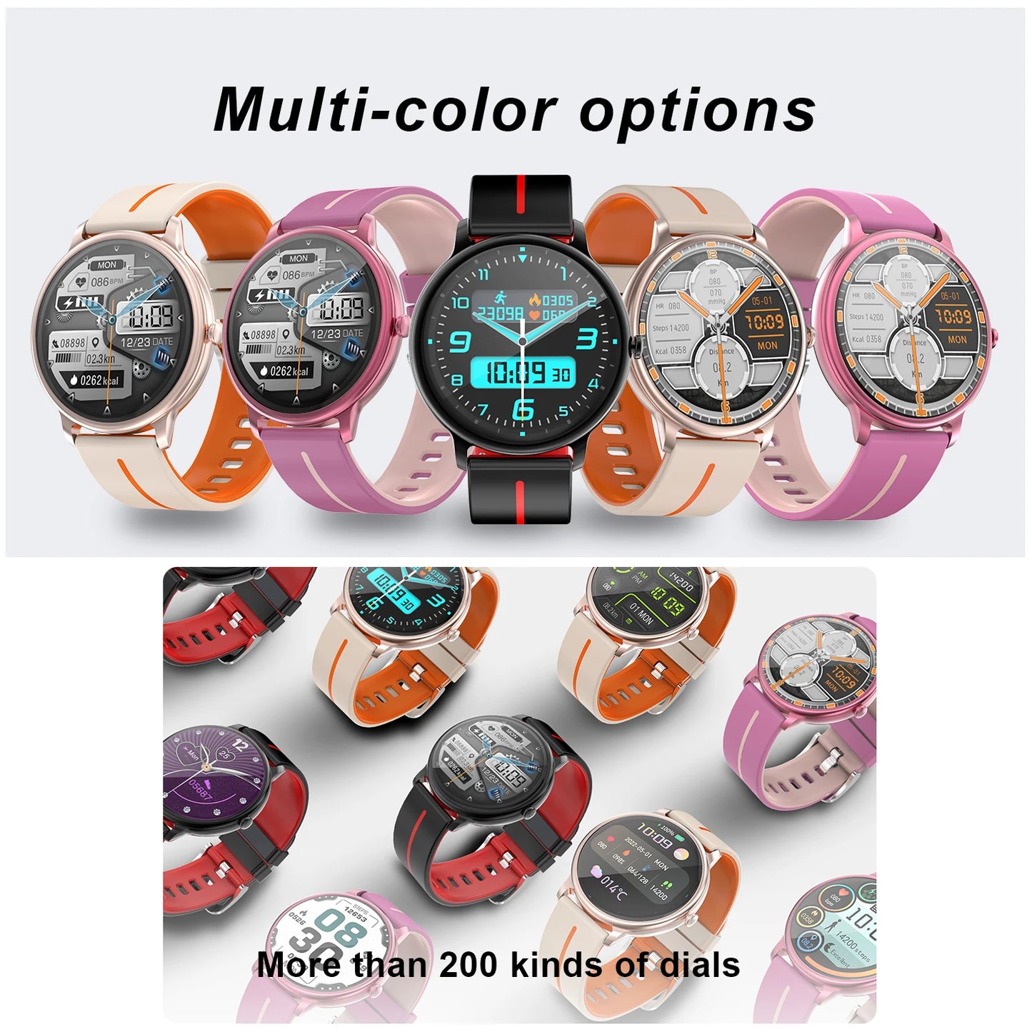 2024 New AMOLED Smart watch Women Men Sports SmartWatches With BT Call Blood Oxygen Blood Sugar Heart Rate Monitor Wrist Watch