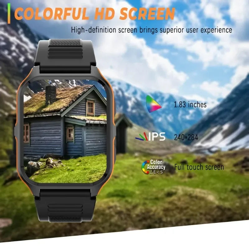 FILIEKEU 2024 smart watch  men bluetooth call watches sports waterproof black sillicone smartwatch  man