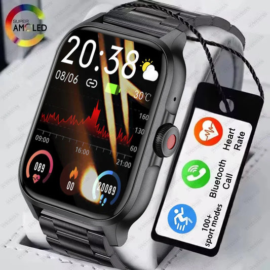 2024 New For Xiaomi Huawei 1.85 inches Bluetooth Call Smartwatch Women Men AMOLED 240*280 HD Pixel Display Smartwatches Ladies