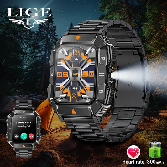 LIGE 2024 New Smart Watch Men Outdoor Waterproof Sport Fitness Watch For Xiaomi Huawei Bluetooth Call Health Monitor Smartwatch