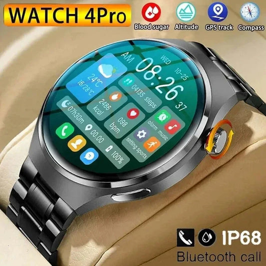 GT4 PRO Smart Watches Men Watch 4 Pro AMOLED HD Screen Bluetooth Call GPS NFC Heart rate Blood Sugar SmartWatch 2024 New Clock